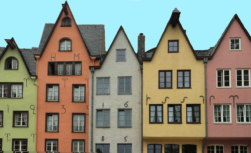 Row of colorful houses used as Additional Projects icon 